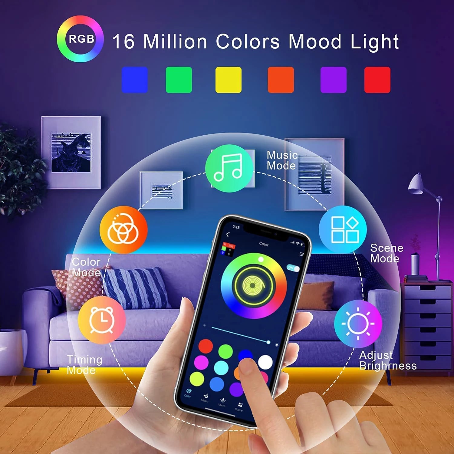 Strisce LED RGB per Camera da Letto e Gaming